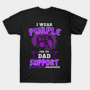 I WEAR PURPLE FOR MY DAD ALZHEIMER AWARENESS RIBBON Gift T-Shirt